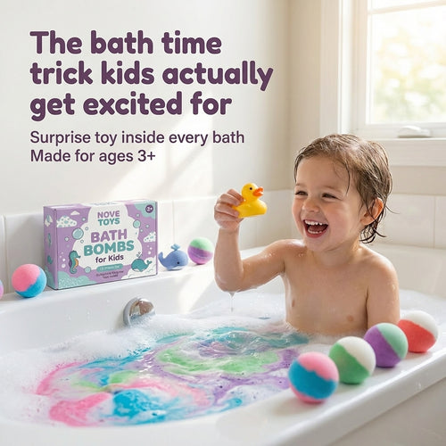 Kids Bath Bombs with Surprise Toys - KidSafe Blend